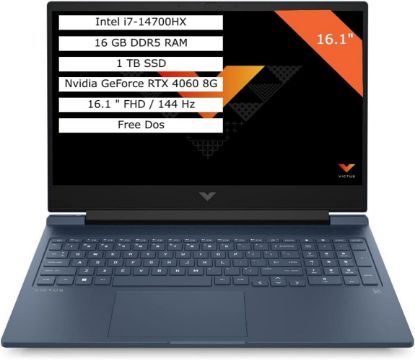 Hp 9J243EA Victus 16-r1041nt i7-14700HX 16G 1TB RTX4060 8GB 144 Hz 16.1 FHD FreeDOS Notebook resmi
