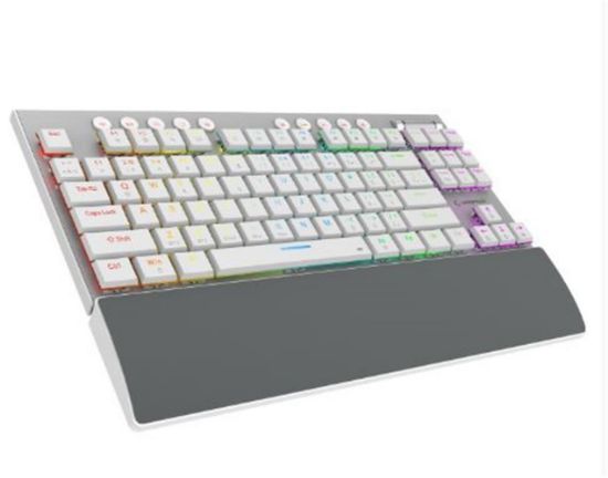 Rampage BERU Beyaz 2.4G + BT Wireless RED SWITCH Mekanik Gaming Oyuncu Klavye Slim  RGB resmi