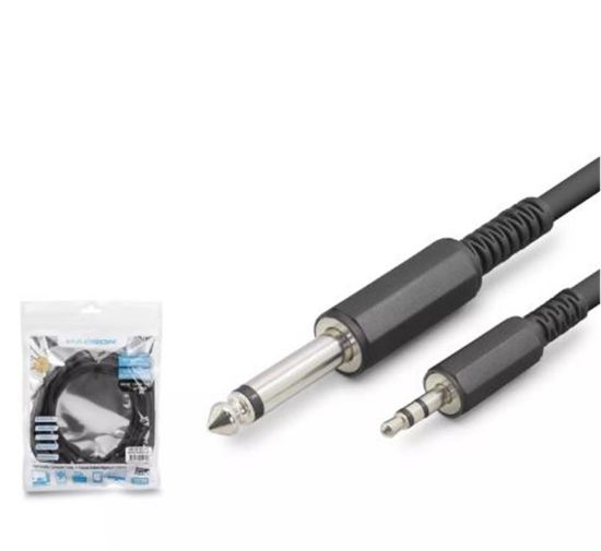Hadron Hdx1077 6.5Mm To 3.5Mm Kablo Enstrüman Gitar 3M Siyah  resmi