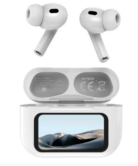 Hytech HY-TWS16 Beyaz Mobil Telefon Uyumlu Bluetooth 5.4V Ekranlı TWS Mikrofonlu Kulaklık resmi