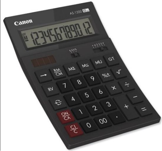 Canon AS-1200 HB 12 Hane Siyah Masa Üstü Hesap Makinesi resmi