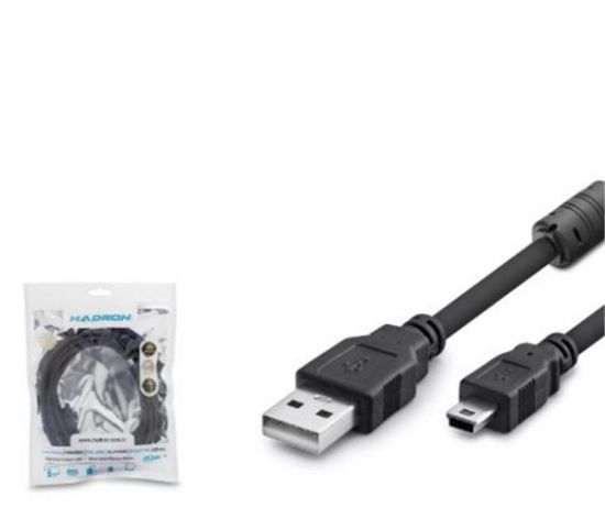 Hadron Hdx7523 Usb Mini V3/5Pin To Usb Kablo 3M Siyah resmi