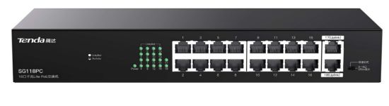 Tenda SG118PC SG118PC 18 Port Gigabit PoE Switch 100/100/1000 167W resmi