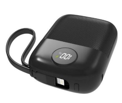 S-link MP110 10000mAh PD22.5W Type-C+Lightning Kablolu Siyah  Pil Şarj Cihazı Powerbank resmi