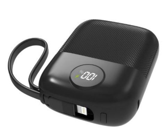 S-link MP110 10000mAh PD22.5W Type-C+Lightning Kablolu Siyah  Pil Şarj Cihazı Powerbank resmi