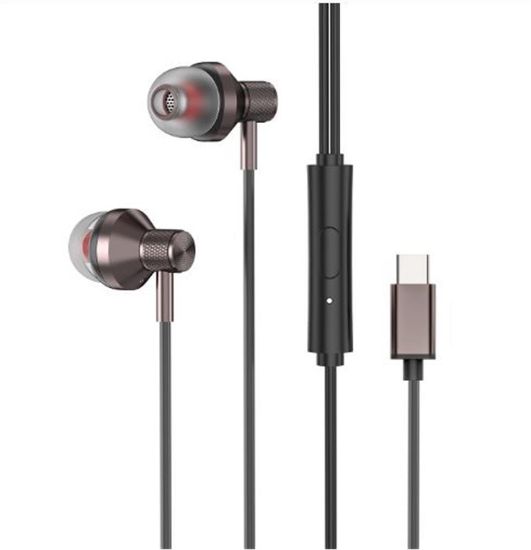 S-link SL-TPK03 TypeC Telefon Uyumlu Metal Siyah Kulak İçi Mikrofonlu Kulaklık resmi