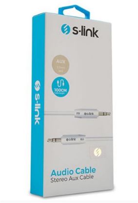 S-link SL-SP70 1m Beyaz 3.5mm Stereo Ses Kablosu resmi