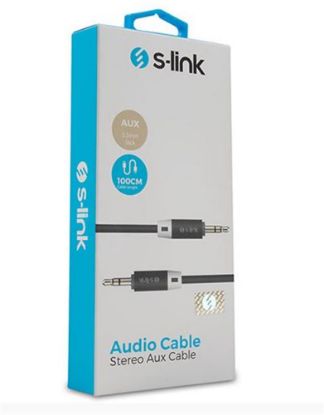 S-link SL-SP70 1m Siyah 3.5mm Stereo Ses Kablosu resmi