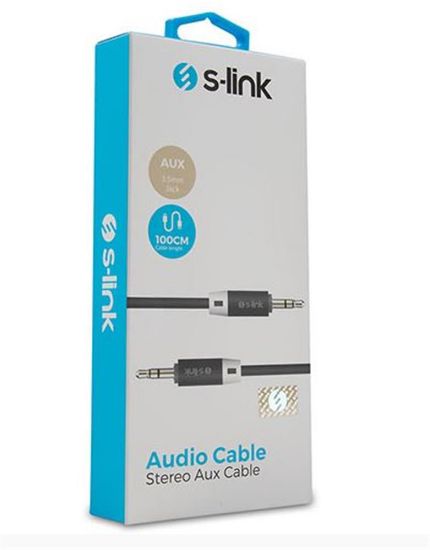 S-link SL-SP70 1m Siyah 3.5mm Stereo Ses Kablosu resmi
