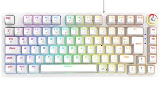 Rampage ENIGMA 75 Beyaz USB RGB Aydınlatmalı Red Switch Tam Türkçe  Gaming Mekanik Klavye resmi