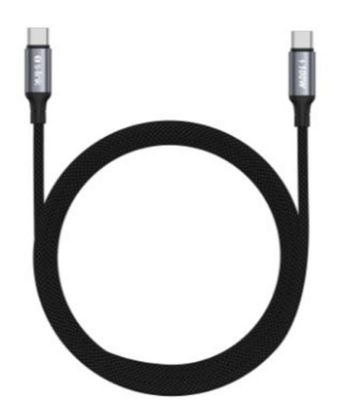 S-link Armor CC-0100 100W 1.2m Type-C to Type-C PD Örgülü Metal Başlıklı Siyah Hızlı Şarj Kablosu resmi