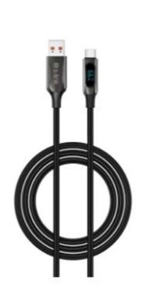 S-link Armor LED UC-066 66W 1m USB to Type-C PD Örgülü LED Başlıklı Siyah Hızlı Şarj Kablosu resmi