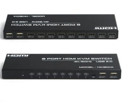 Dark " DK-AC-KVMHD8X1"   8 port 4K 60Hz HDMI KVM Switch resmi