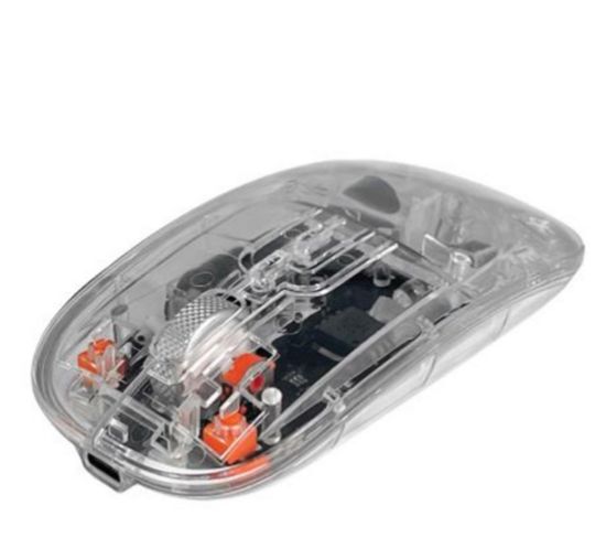 Dexim MW-002RT 2.4Ghz & Bluetooth Kablosuz Şarj Edilebilir Şeffaf Sessiz Mouse-DMA025 resmi