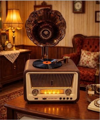 Everton Rt-608  Bluetooth Fm/Usb/Tf/Aux  Şarjlı Nostaljik Radyo resmi