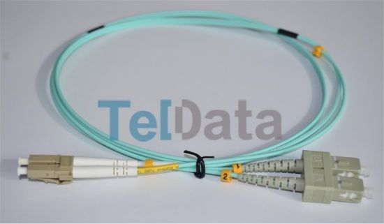 TELDATA TLD-SCLCOM31 SC/UPC-LC/UPC MM DX OM3 1 METRE FIBER OPTIK PATCHCORD resmi