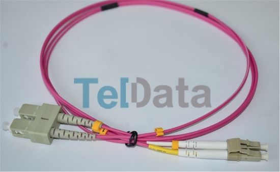 TELDATA TLD-SCLCOM41 SC/UPC-LC/UPC MM DX OM4 1 METRE FIBER OPTIK PATCHCORD resmi
