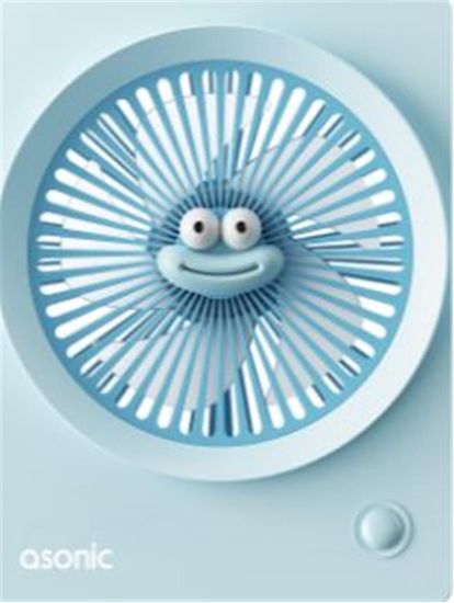 Asonic AFN23 Mavi 500mAh 3 Hız Kademeli Masaüstü Usb Fan resmi