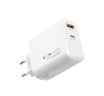 S-link SL-EC68 45W GAN PD 30W / QC 18W Type Type USB-C +USB A Hızlı Beyaz EV/NOTEBOOK Şarj Adaptör resmi