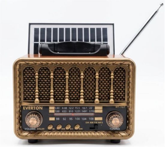 Everton RT-707 Bluetooth-USB-SD-FM Şarjlı  Nostaljik Radyo Solarlı Radyo resmi