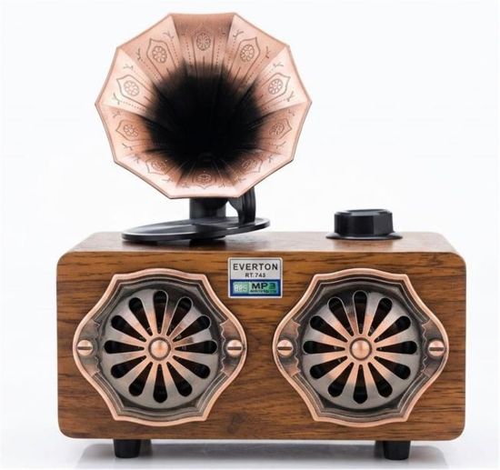 Everton Rt-744  Bluetooth Fm/Usb/Tf/Aux  Şarjlı Nostaljik Radyo resmi
